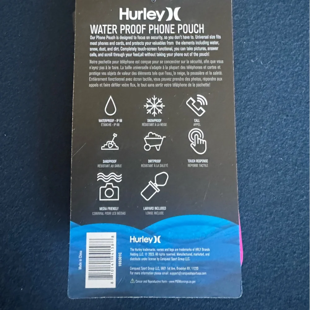 Hurley Pink and Green Vibrant Protective phoneCover💚🩷 w/ removable lanyard🩷💚